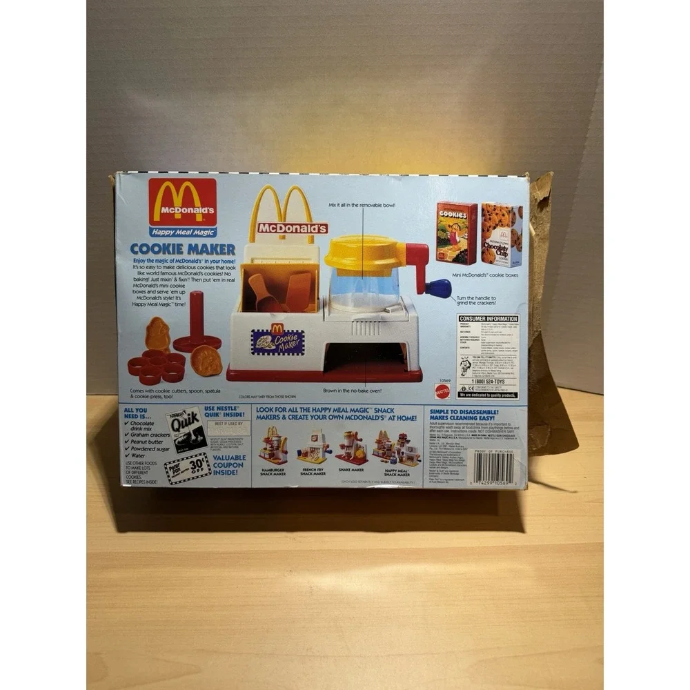 Vintage 93 McDonald's Happy Meal Magic Cookie Maker - Missing Parts Damaged Box